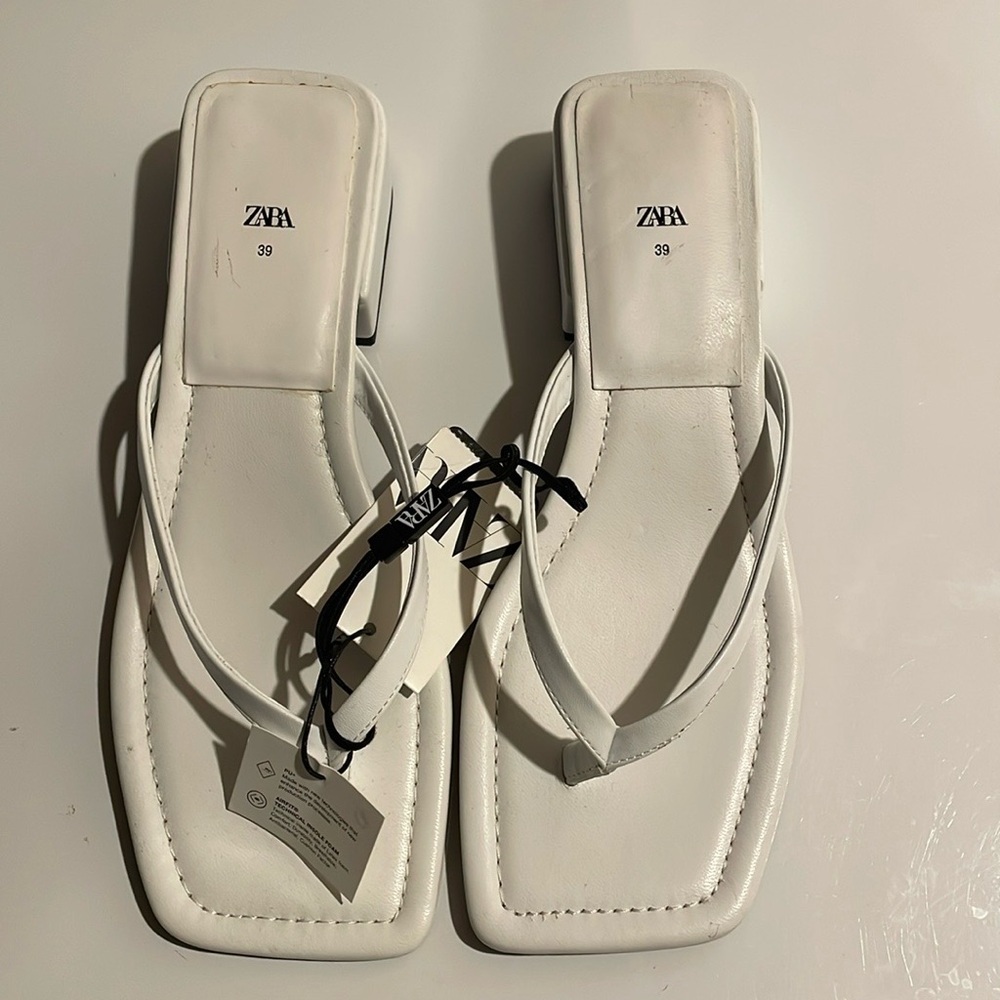 White Zara Thong Slippers
